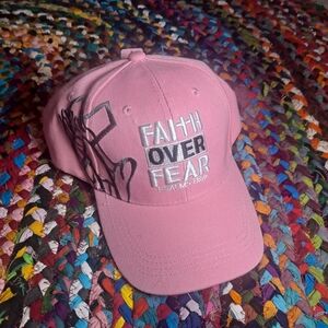 Pink Faith Over Fear Kids Cap